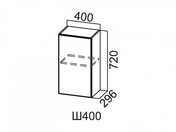 Шкаф навесной 400 Ш400 Вектор СВ 400х720х296